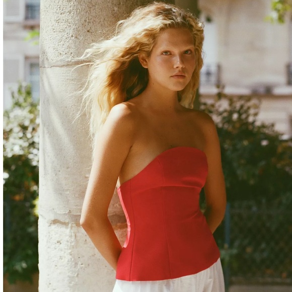 Zara Red Strapless Top - Picture 3 of 3